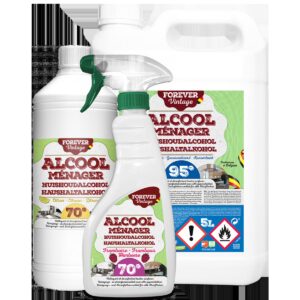 alcool menager 70° et 95° citron, framboise et concentré 500ml,1L et 5l Forever Vintage