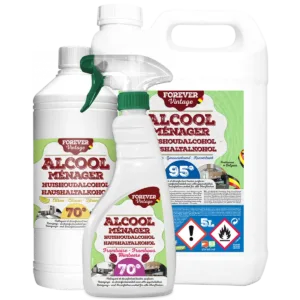 alcool menager 70° et 95° citron, framboise et concentré 500ml,1L et 5l Forever Vintage
