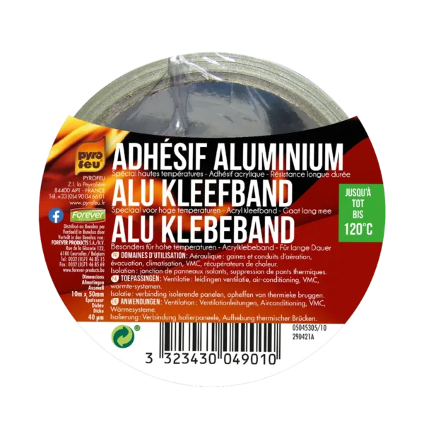 Aluminium adhesive tape, 10m, Pyrofeu
