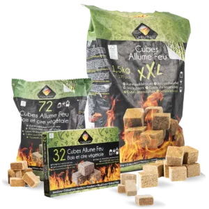 Aanmaakblokjes 100% natuurlijk, 32 pièces +72 pièces +1.5kg, Cheminett