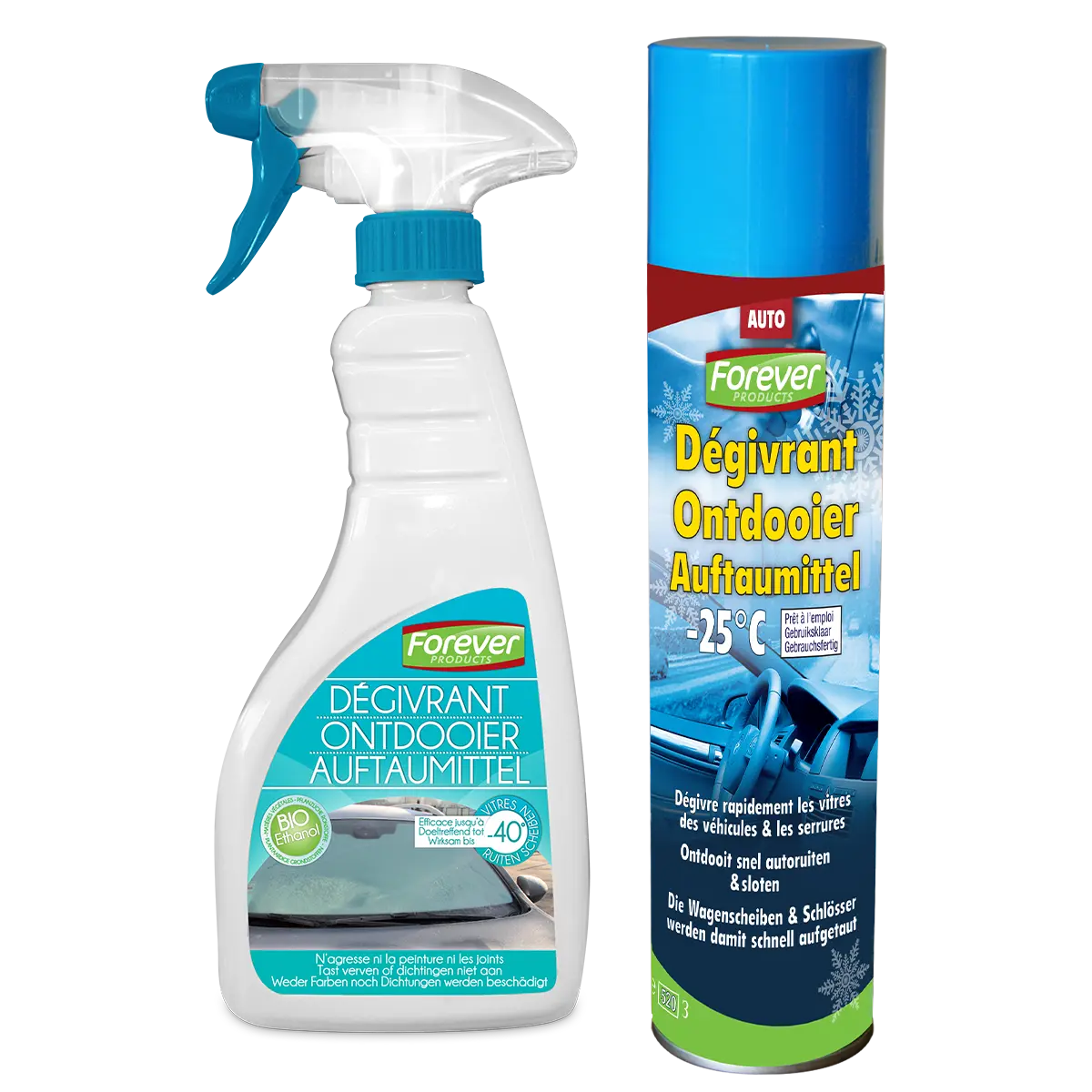 Degivrant aérosol spray, -25 & -40, 400ml & 500ml, Forever Products
