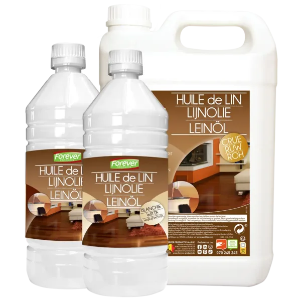 Flaxseed oil raw, bleached, cooked, 1l & 5l Forever Products
