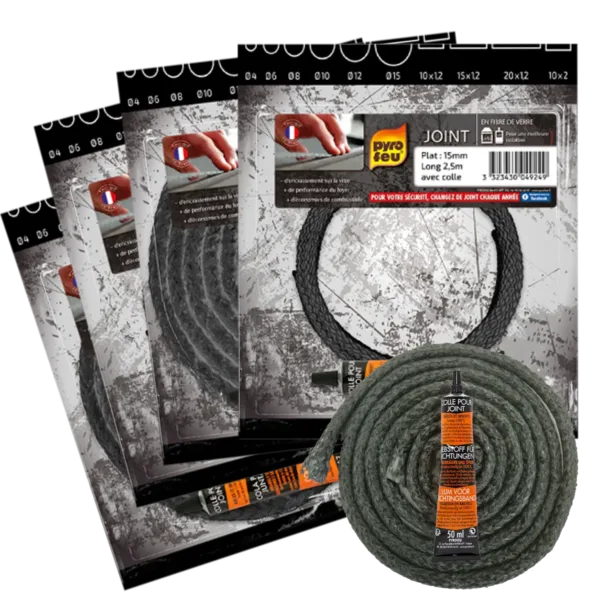 Flat sealing gasket, 10mm, 15mm & Joint tresse_6mm, 8mm, 10mm, 12mm, Pyrofeu