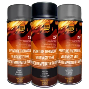 Thermal paint, Matt black, Cast iron & Coal black, 400ml Pyrofeu