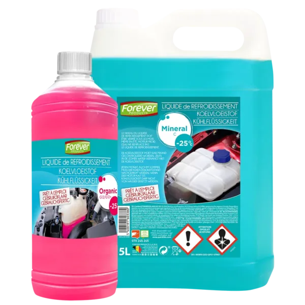 Koelvloeistof, mineral & organique, 1l & 5l, Forever Products